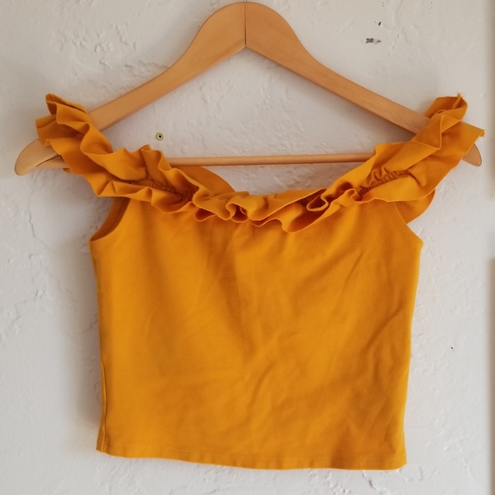 Forever 21 Sz M Cropped Off Shoulder Top - Picture 1 of 3